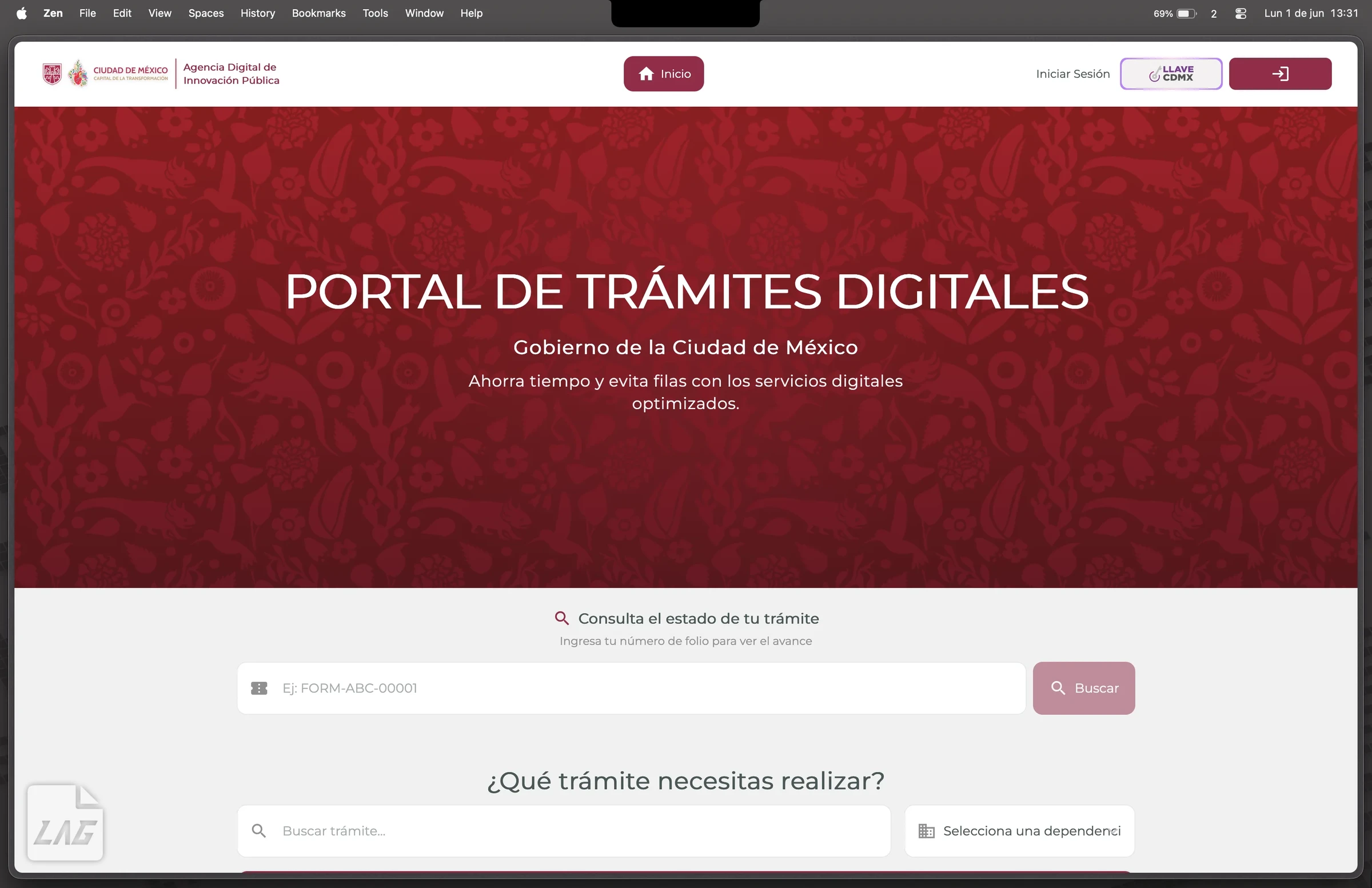 El portal de trámites tal como lo ve el ciudadano, con acceso por Llave CDMX