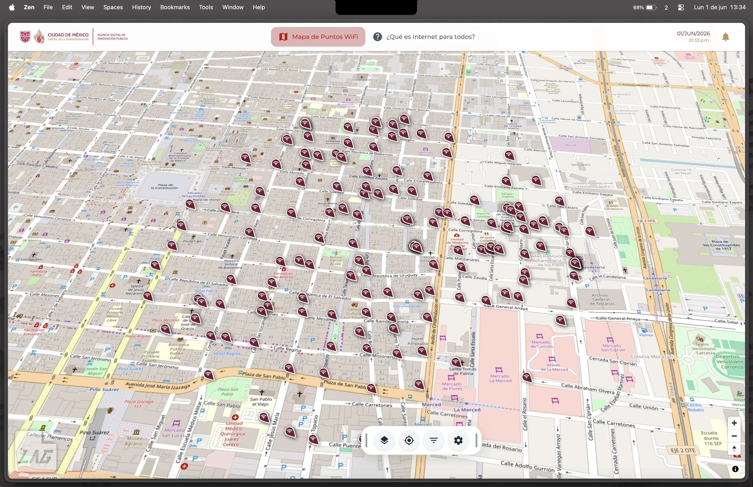 El mapa en tres dimensiones, calle a calle