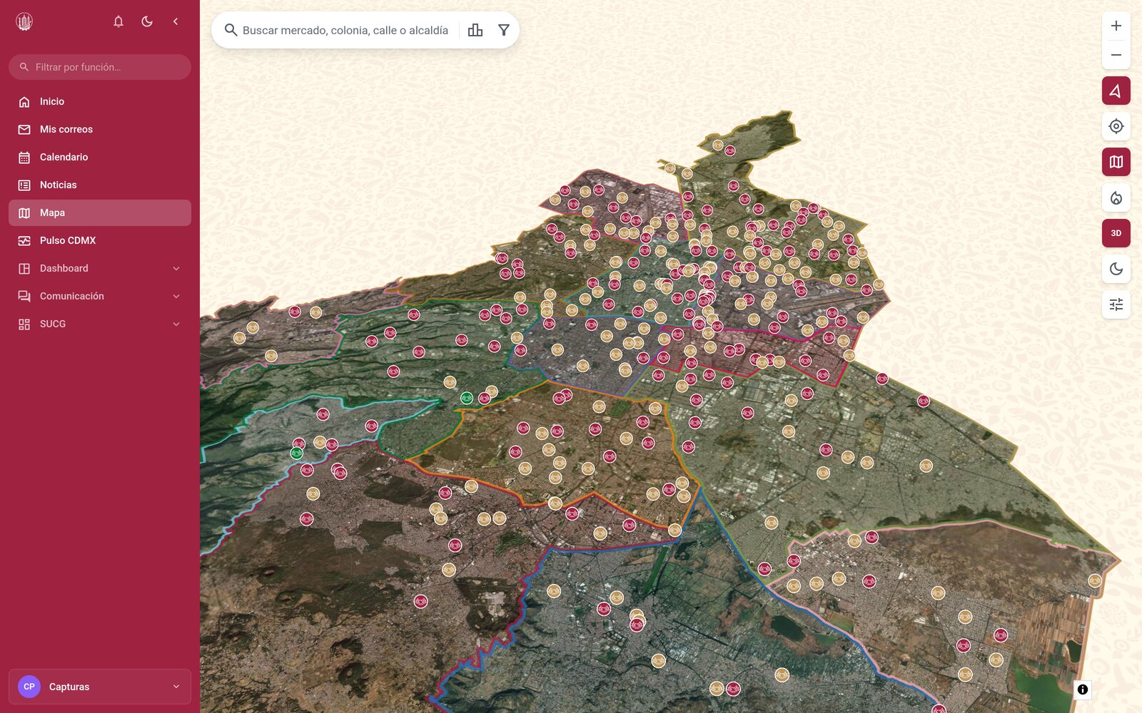 Mapa de mercados de la CDMX