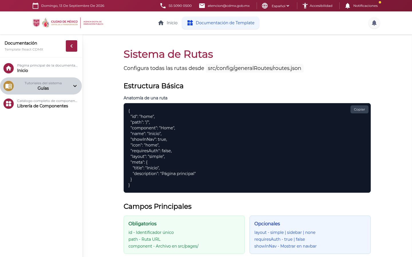 Sistema de rutas