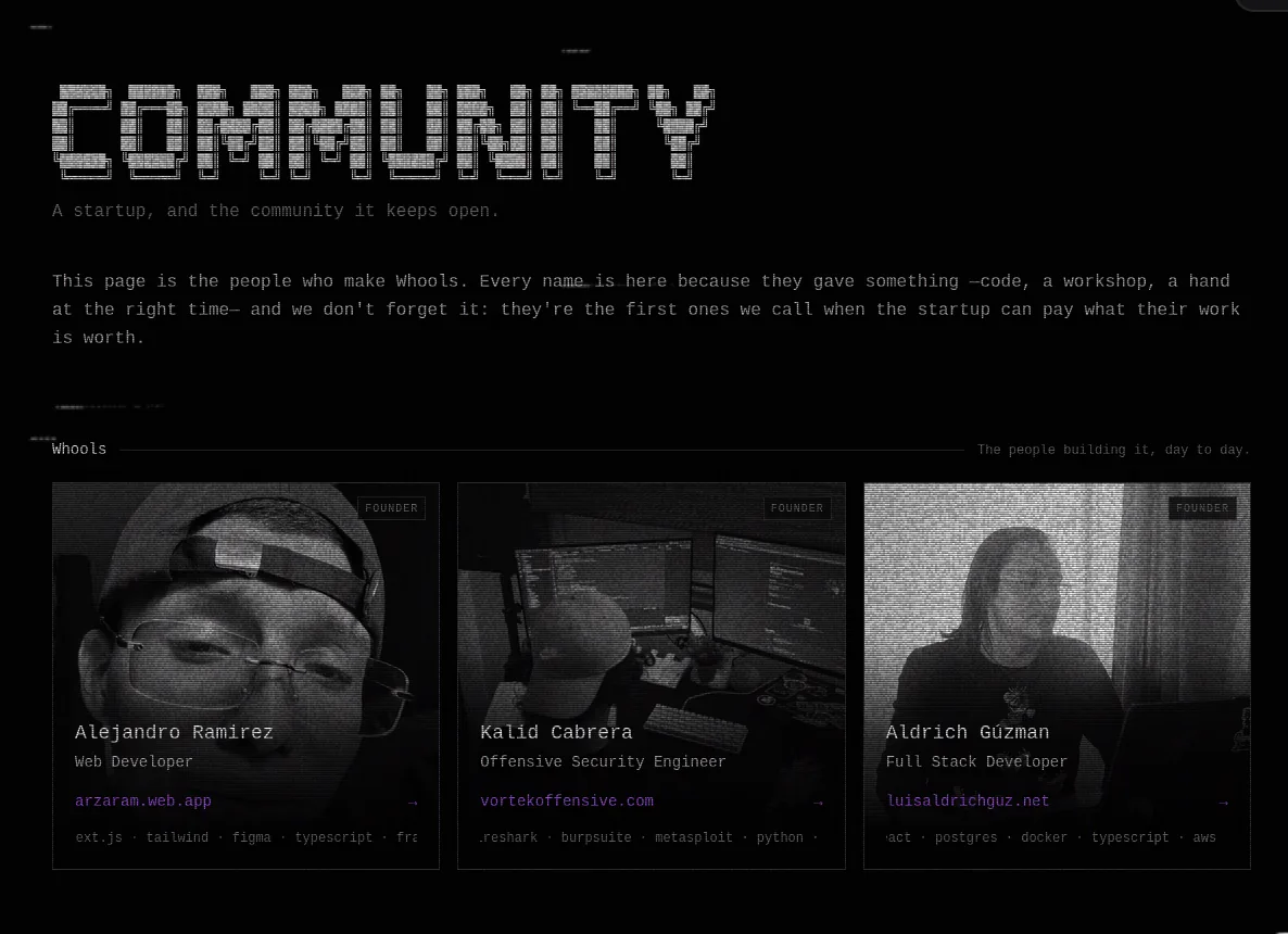La comunidad de Whools